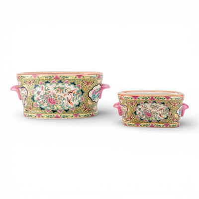 Oval Footbath Rose Medallion -  Inspired by traditional Rose Canton Porcelain