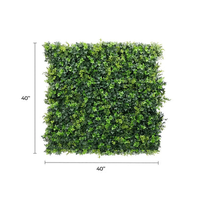 Dark Green Dense Boxwood Artificial Vertical Garden Green Wall Panel 40×40in 11 SQ FT – NFPA701 Fire Rated – Metal Backed – UV Resistant – Commercial Grade