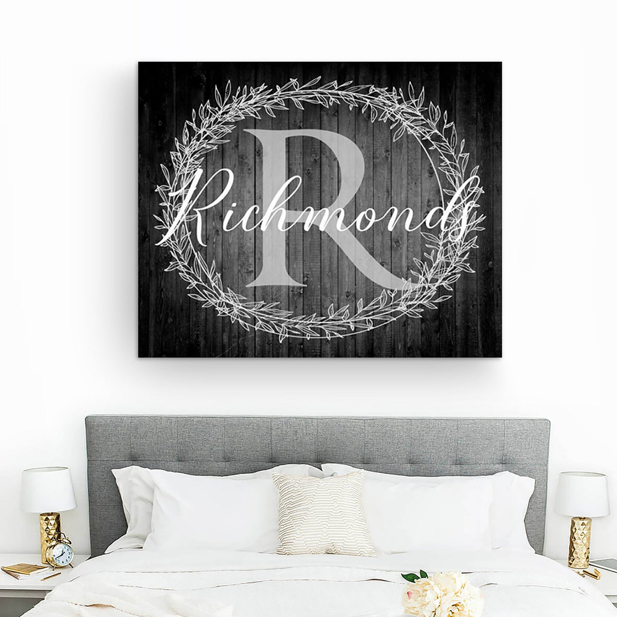 White Rustic Monogram Sign