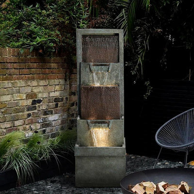 Resin 3 Tier Fountain Modern Outdoor with LED