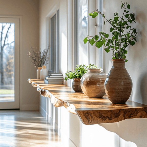 Darmion Live Edge Solid Wood Floating Shelf SPA302356