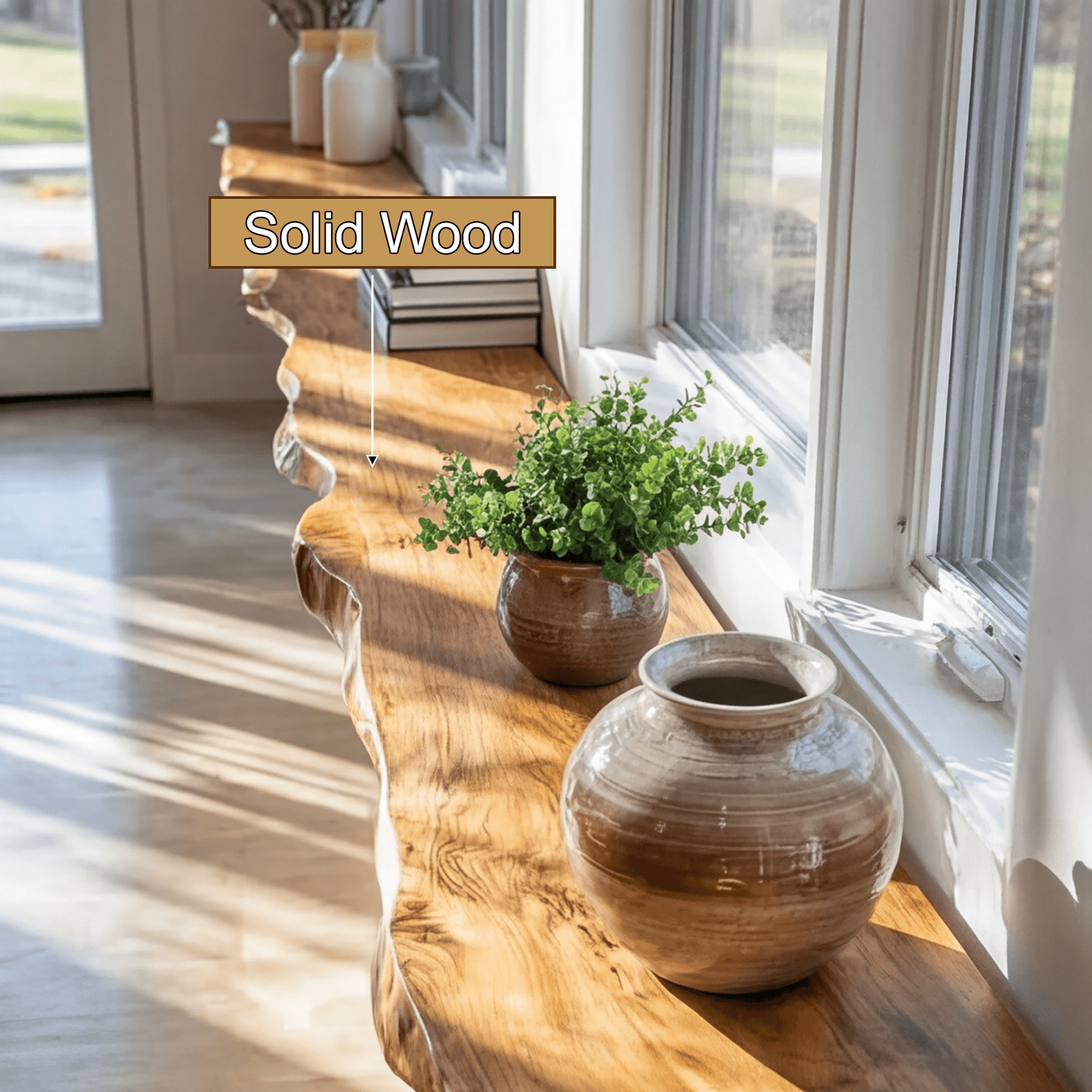 Darmion Live Edge Solid Wood Floating Shelf SPA302356