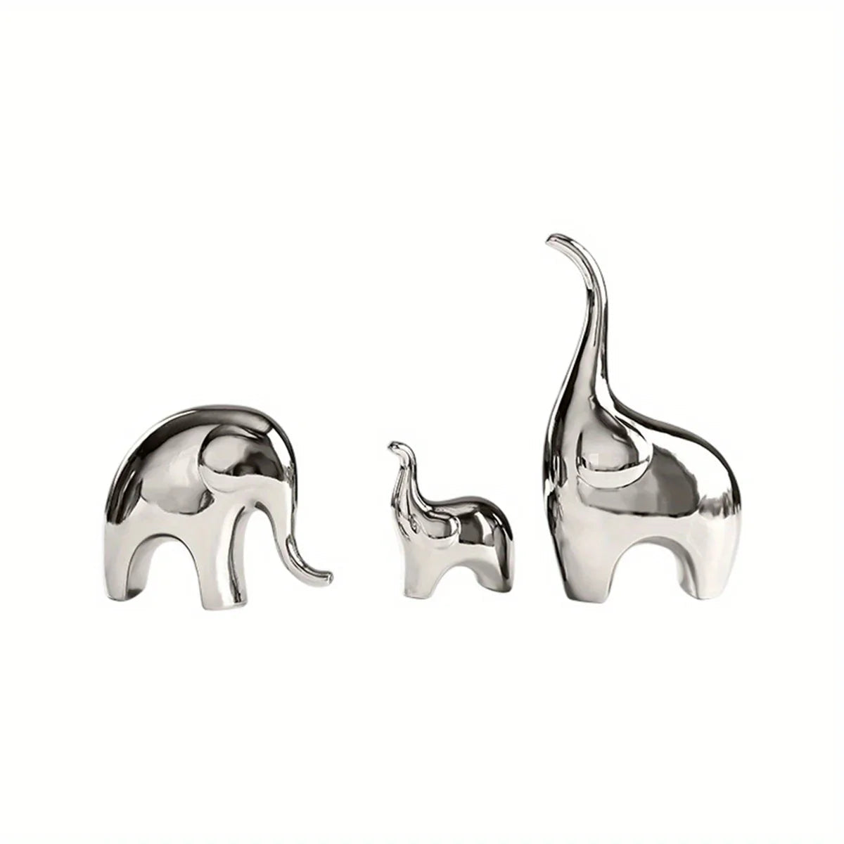 Decorative Ceramic Elephant Figurine Set for Tabletop Decor