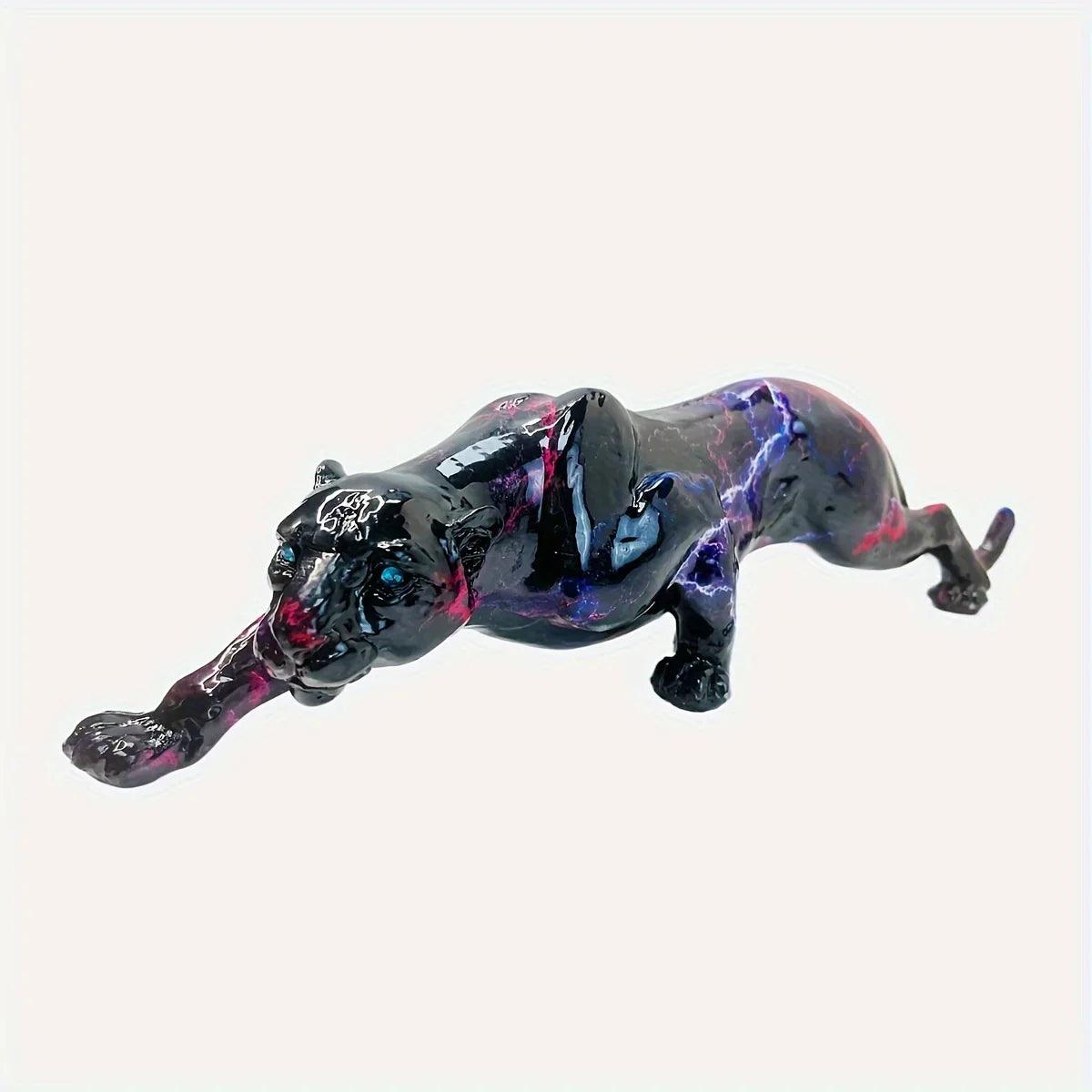 Decorative Cheetah Figurine with Lightning Pattern