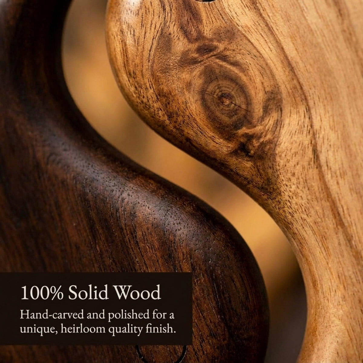 Yin Yang Sculpture – Harmony Flow, Acacia Wood