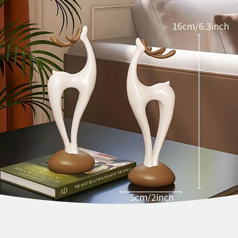 Deer Figurine - Good Luck Ceramic White