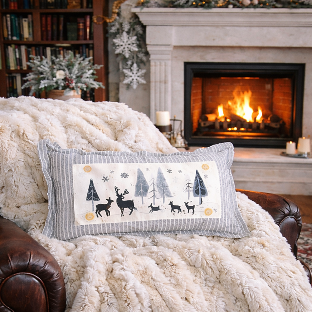 NEW! WINTER BUNDLE 26:  3 seasons +BURLAP pillow: LUCKY, XOXO, DEER
