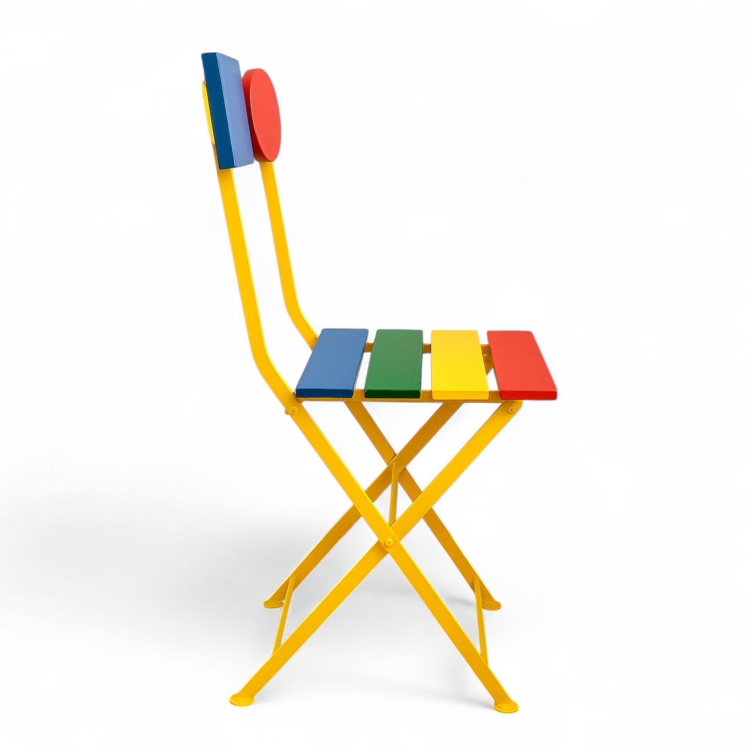 DemarForge Folding Chair 5500 - Colorful- Stackable - European Chestnut Wood Clear Coated Slats (Set of 2)