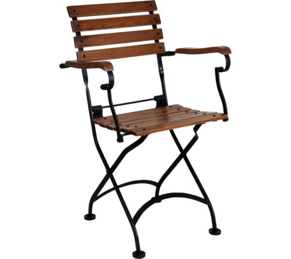 DemarForge Folding Chair 5505 - Stackable - European Chestnut Wood Clear Coated Slats (Set of 2)