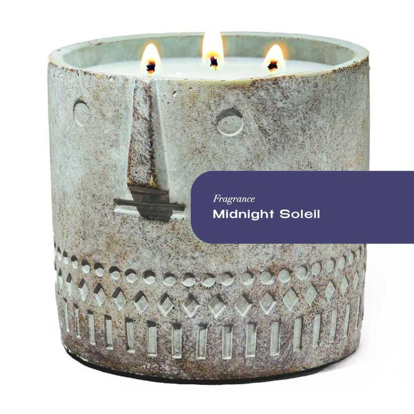 Midnight Soleil Stone Face Candle 27oz - Gifts for You 'n Me