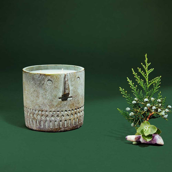 Ripe Juniper Stone Face Candle 27oz - Gifts for You 'n Me