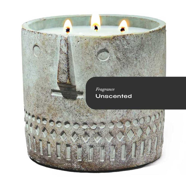 Unscented Stone Face Candle 27oz - Gifts for You 'n Me