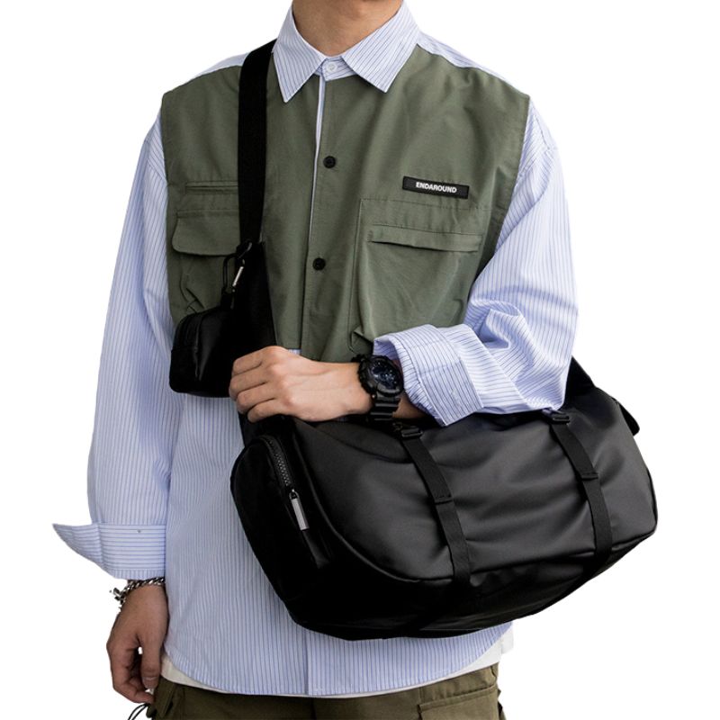 Designer Black Messenger Bag