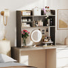 Desktop Bookshelf Countertop Storage Hutch with 6 Shelves-Oak