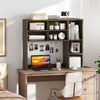 Desktop Bookshelf with 7 Open Cubbies and 3 Adjustable Shelves-Oak