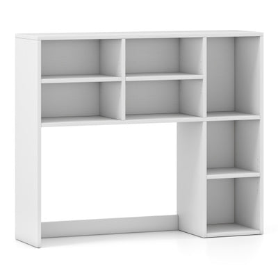 Desktop Bookshelf with 7 Open Cubbies and 3 Adjustable Shelves-White