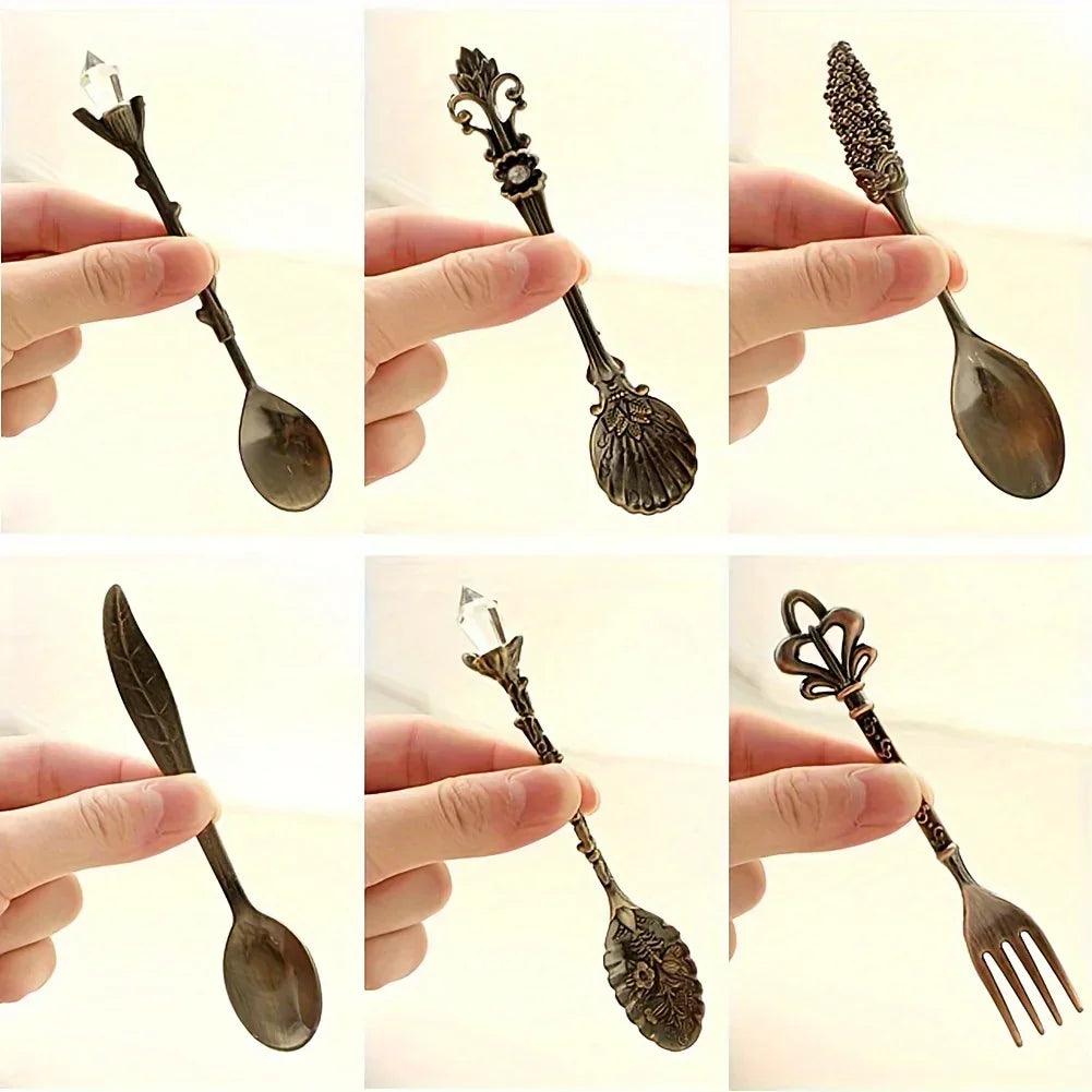 Dessert Spoons - Vintage Metal Golden