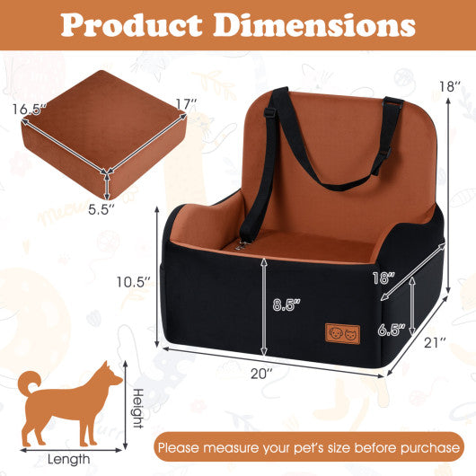 Detachable Dog Booster Car Seat Fits Front and Back Seat