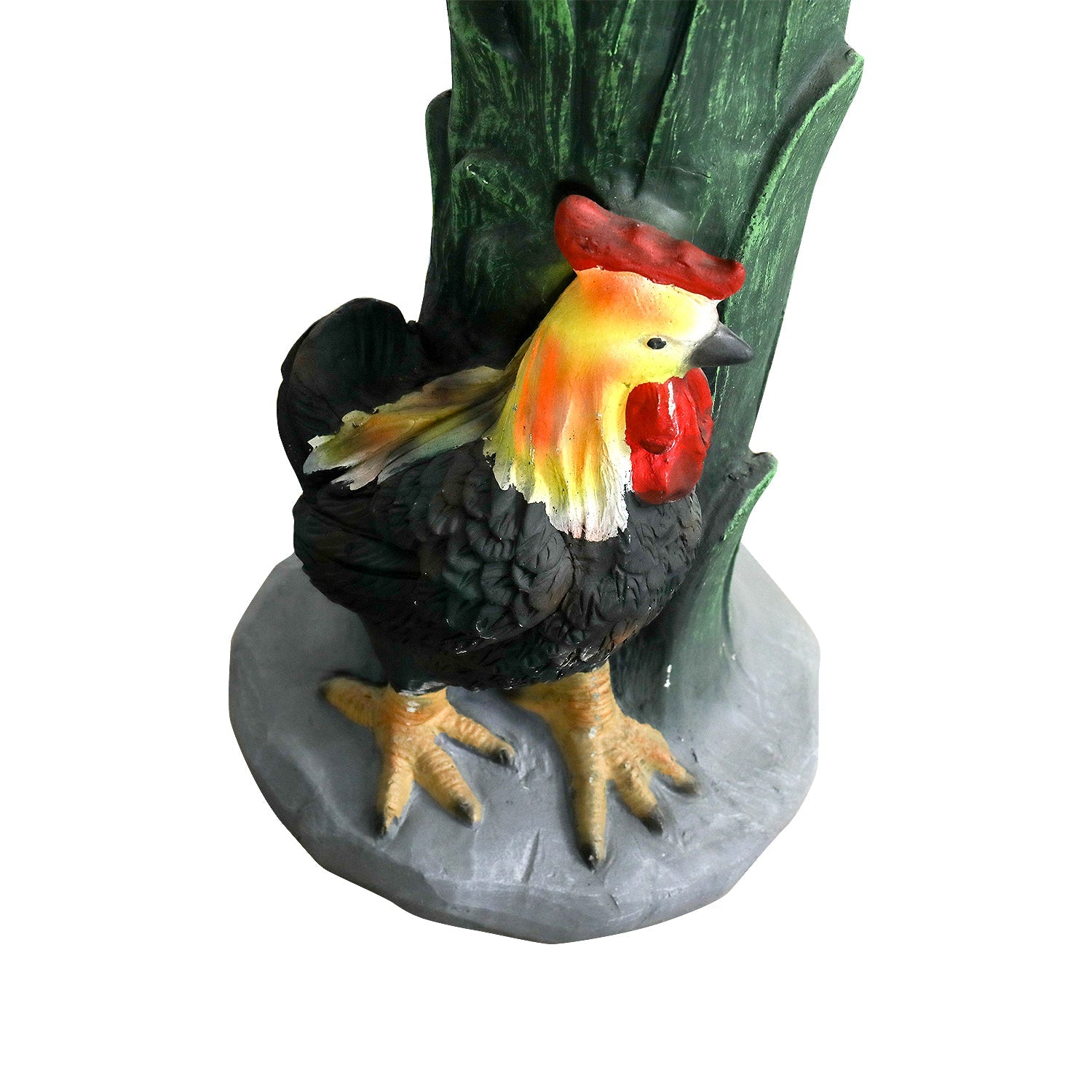 Concrete Bird Bath Garden Sunflower and Rooster 24 In