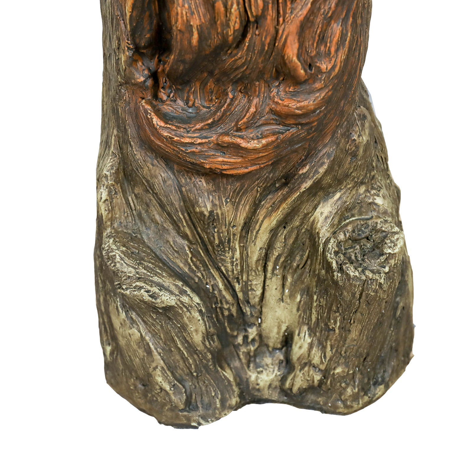 Concrete Stone Bird Bath Old Man Tree Face 23 Inch