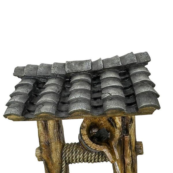 Resin Wishing Well Outdoor Fountain 39 Inch with LED