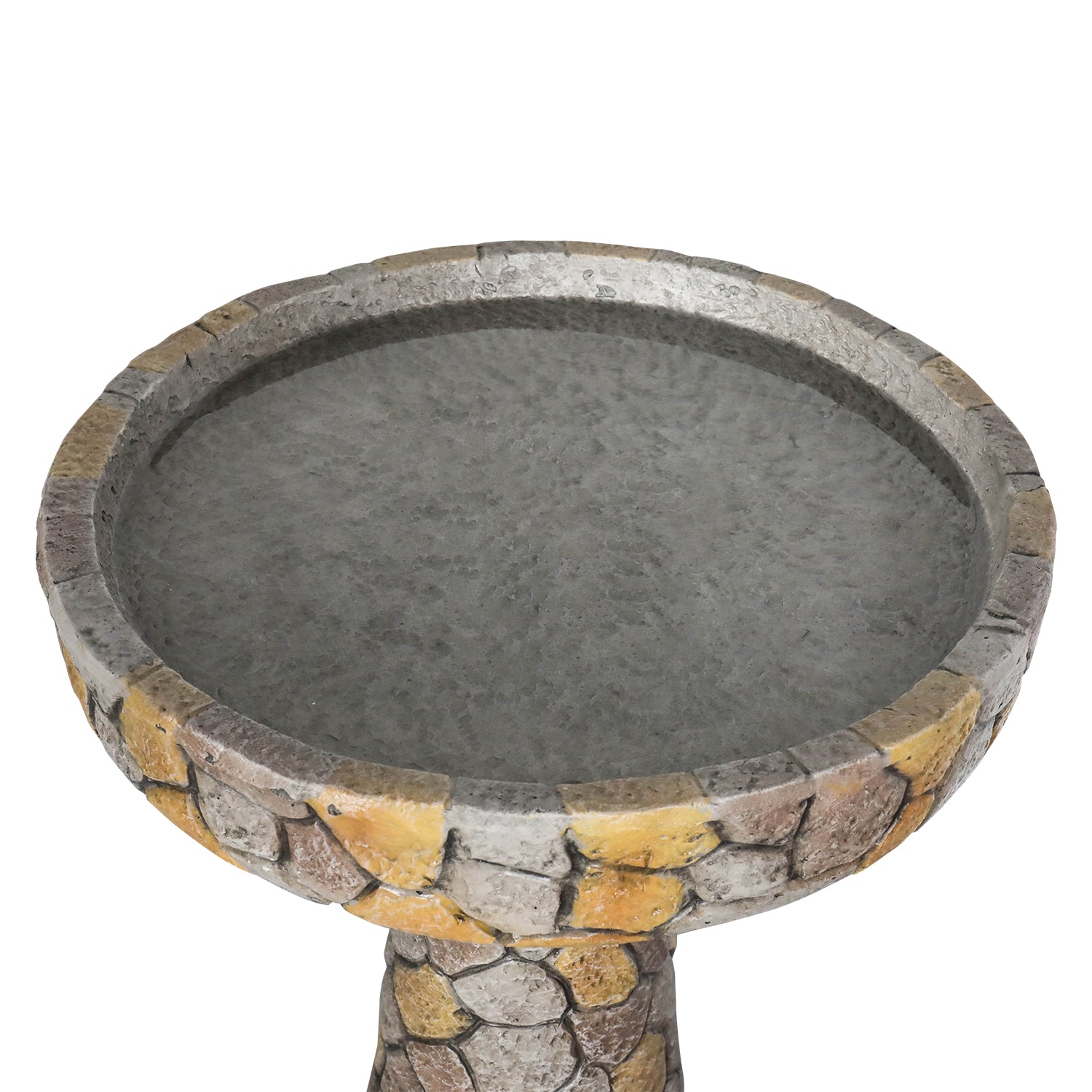 Concrete Mosaic Bird Bath Stone Inlay 24 Inch