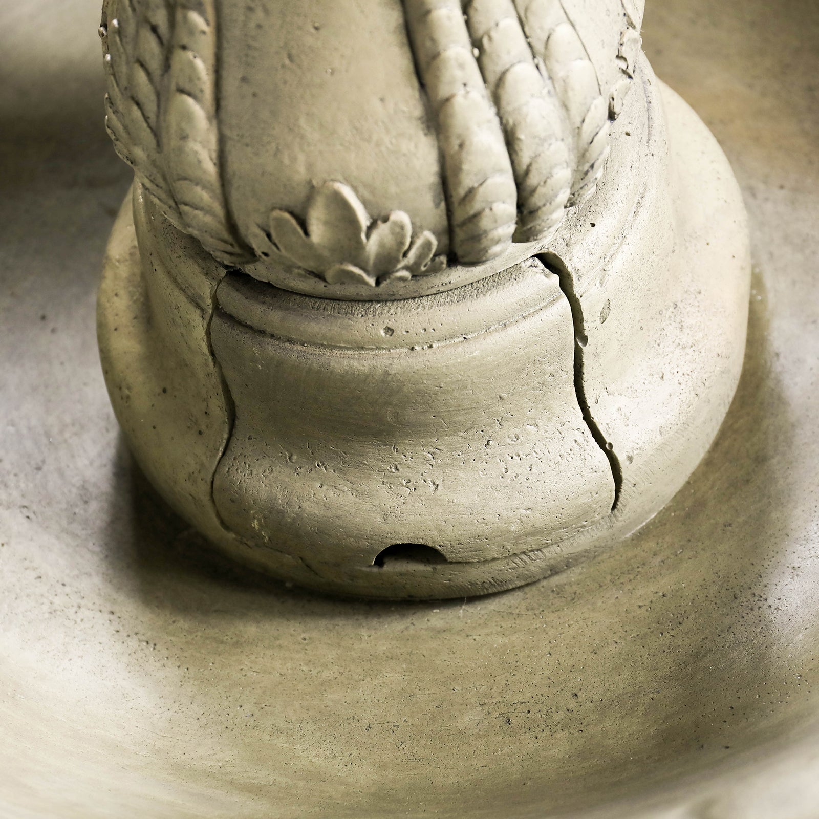 Concrete Water Fountain Pedestal Scalloped 3 Tier