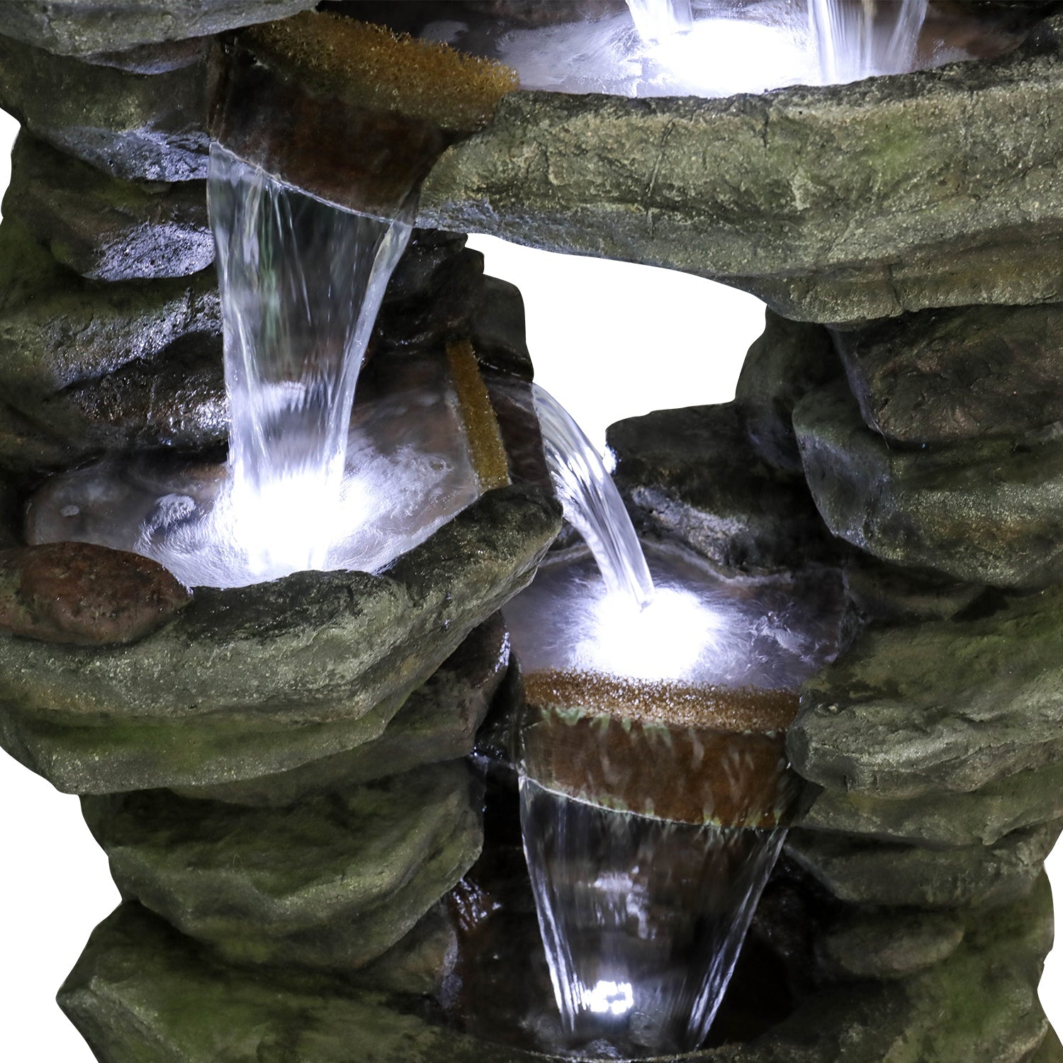 Resin Rock Waterfall Fountain Large 60 Inch 7 Tier