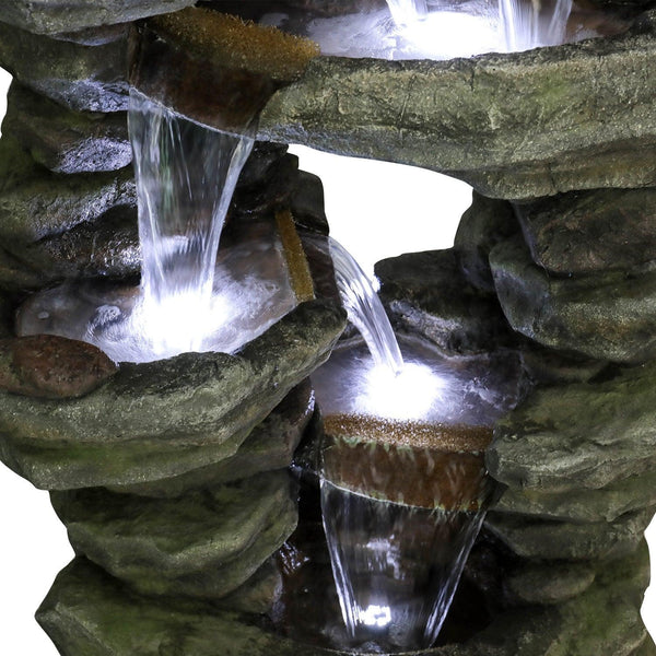 Resin Rock Waterfall Fountain Large 60 Inch 7 Tier