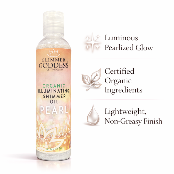 Organic Shimmer Body Oil for a Soft, Non-Greasy Body Glow