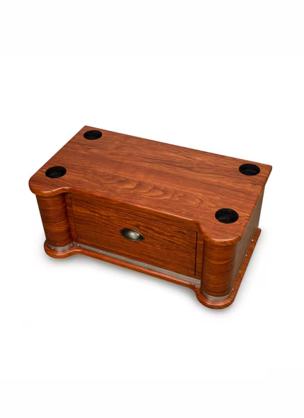 Digital LED Jukebox with Bluetooth - Walnut
CR1215A-WA box with a metallic clasp on a white background