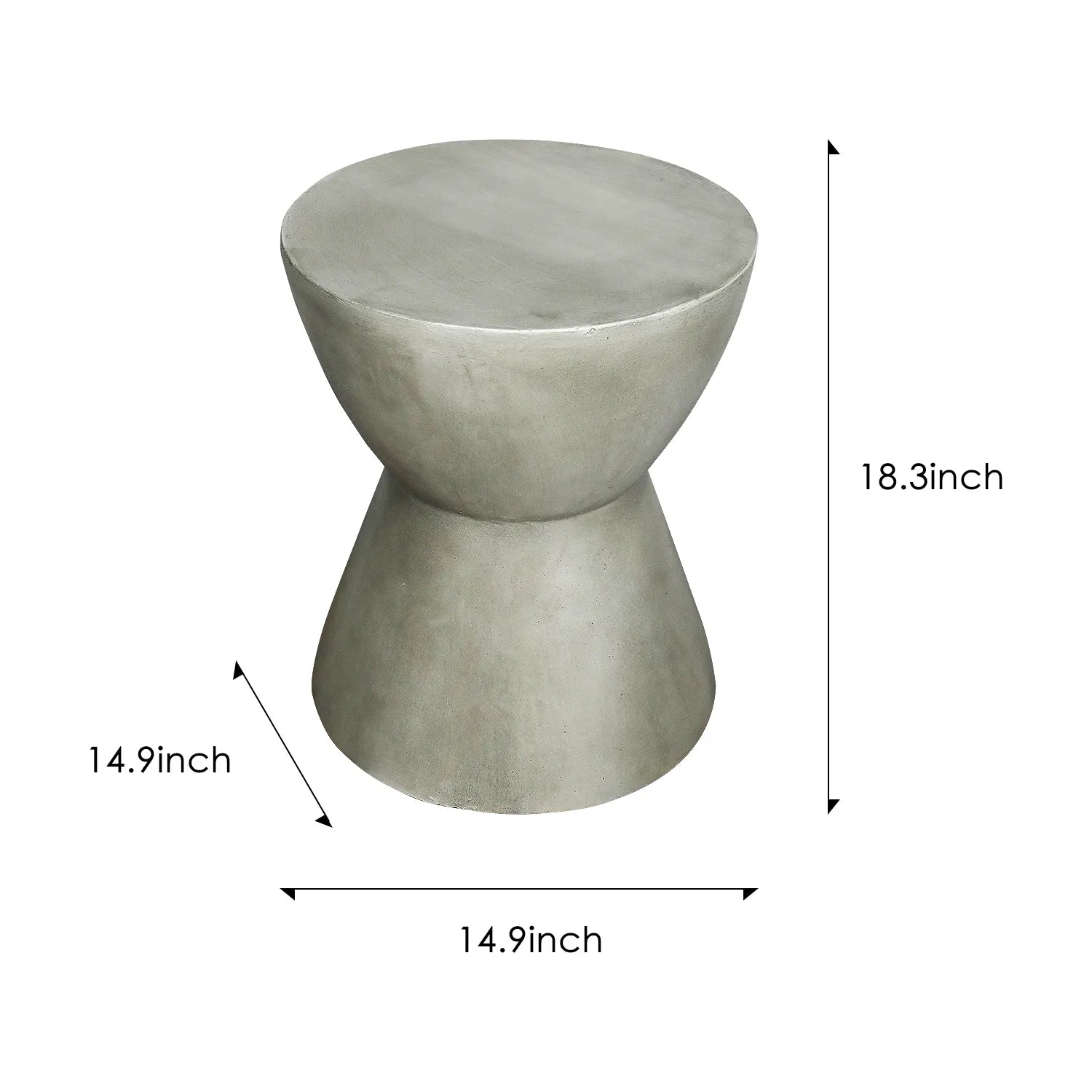 Concrete Side Table Outdoor Round Pedestal 18 Inch