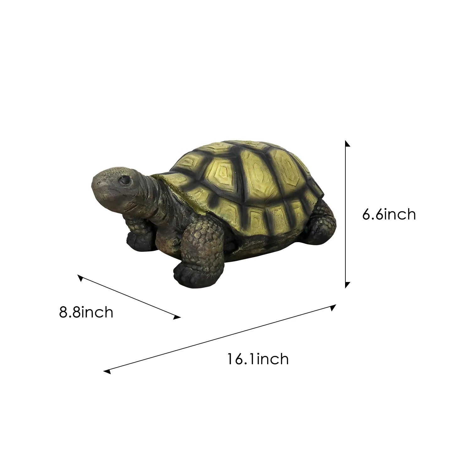 Concrete Turtle Garden Statues Painted Shell 16 Inch