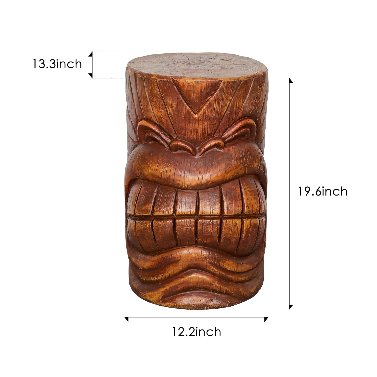 Concrete Hawaiian Tiki Statue Side Table 19 Inch
