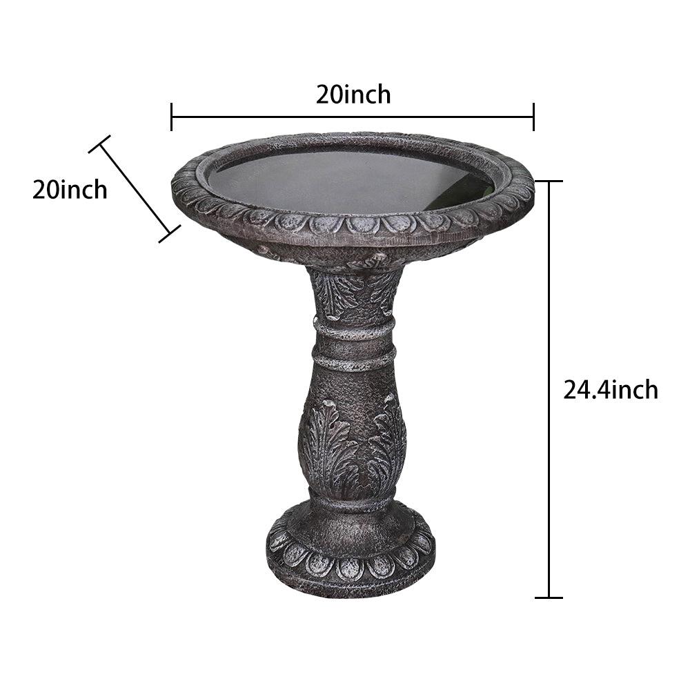 Concrete Leaf Bird Bath Acanthus Carved 24 Inch