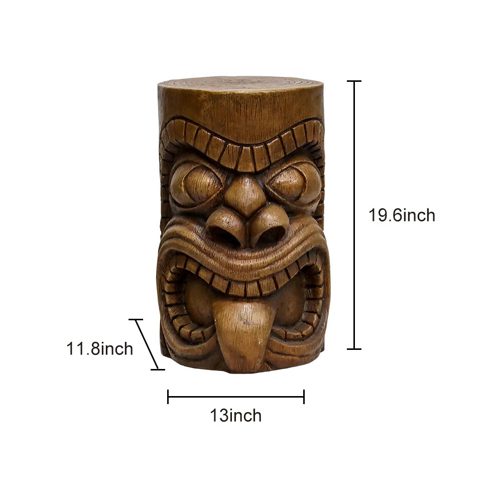 Concrete Garden Stool Tiki Kanaloa Seat 19 Inch