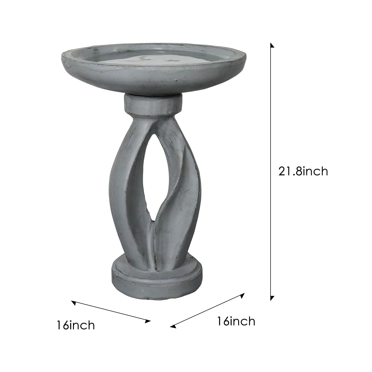 Concrete Bird Bath Contemporary Twin Cutout 22 Inch