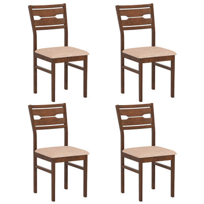 Dining Chair Set of 2/4 with Rubber Wood Frame and Padded Seat-2