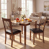 Dining Chair Set of 2 Fabric Upholstered Kitchen Armless Chairs with Rubber Wood Frame-Walnut