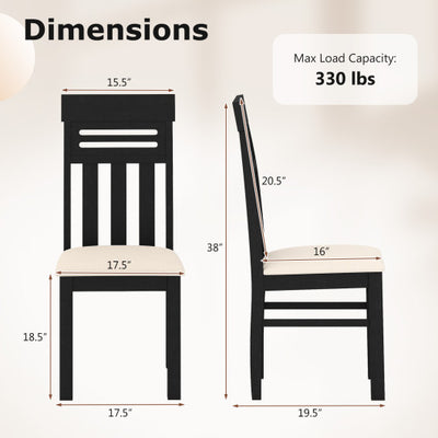 Dining Chairs High Back Dining Room Chairs Set of 2-Black