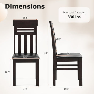 Dining Chairs High Back Dining Room Chairs Set of 2-Brown