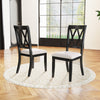 Dining Chairs Set of 2 Kitchen Side Chairs with Curved Cross Back-Beige