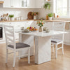 Dining Chairs Set of 2 with Backrests and Rubber Wood Frames-White