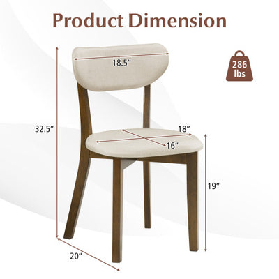 Dining Chairs Set of 4 with Solid Rubber Wood Frame-White