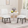 Dining Chairs Set of 2 Fabric Upholstered Kitchen Chairs with Padded Seatand Rubber Wood Legs-Gray & White