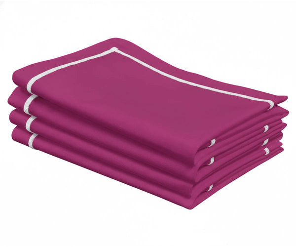 Dinner Napkins Cloth - Line Embroidered Napkins