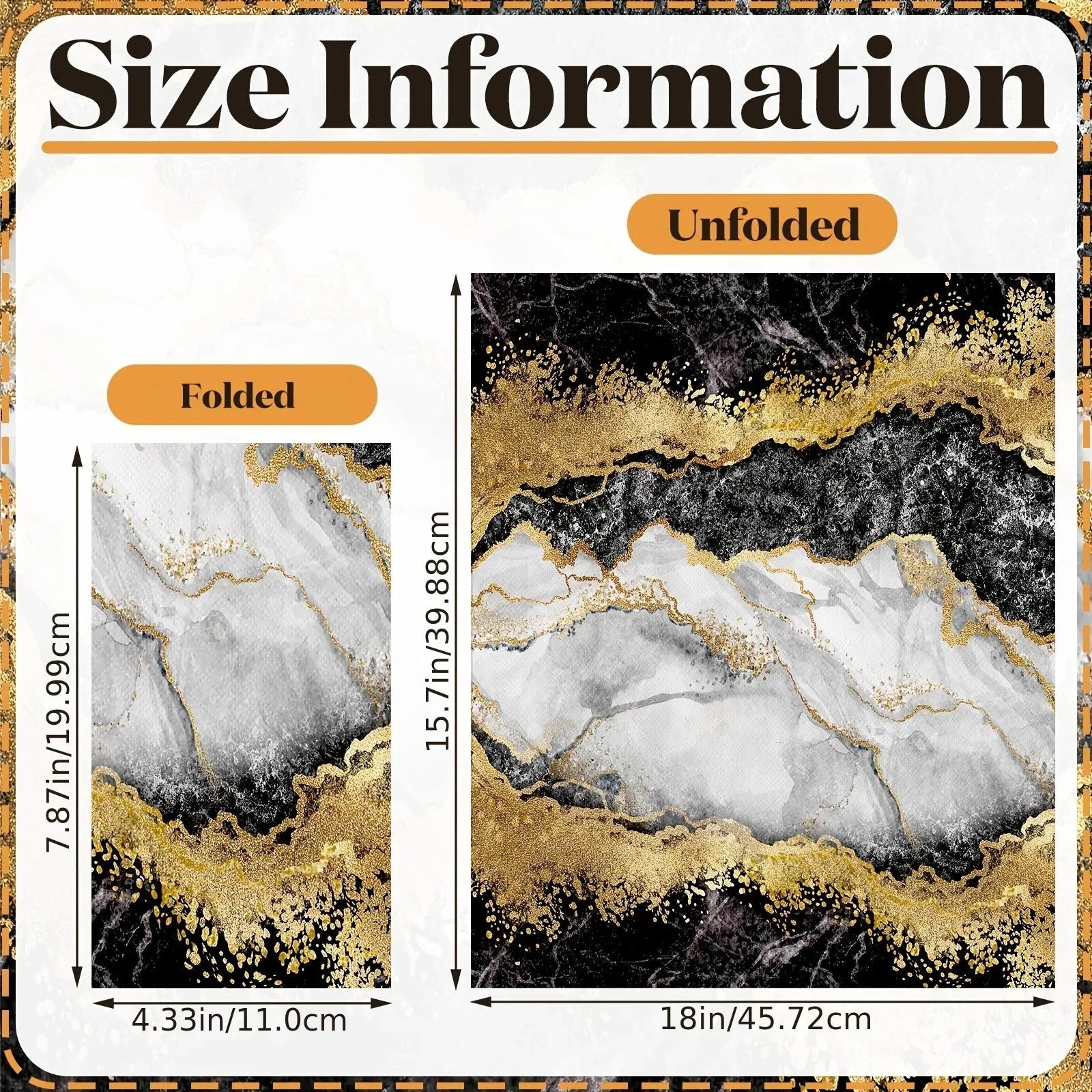 Disposable Towels - Marble Print White