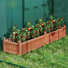 91 x 24 x 16 Inch Divisible Planter Box with Corner Drainage and Non-woven Liner for Growing Vegetables-Brown