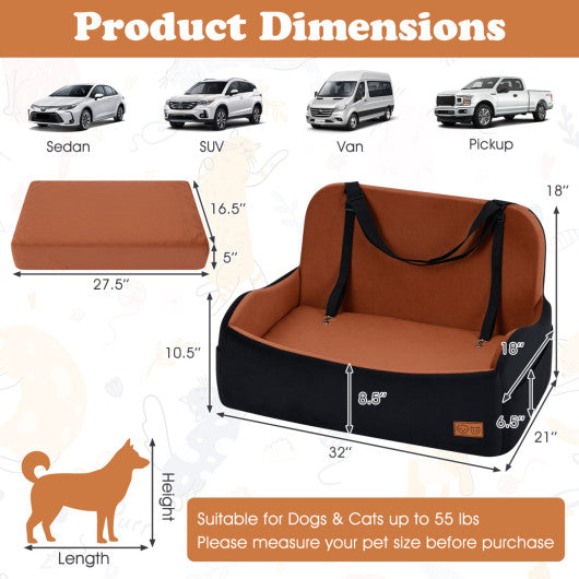 Dog Car Seat Foam Dog Booster Seat for Medium and Large Dogs