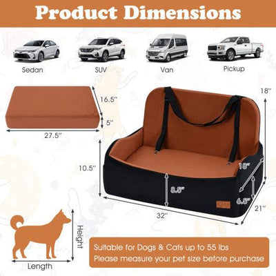 Dog Car Seat Foam Dog Booster Seat for Medium and Large Dogs